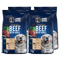 John Dog Berry Line średnie i duże rasy Wołowina i kryl 4x3kg