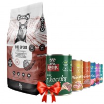 Canun Dog Sport dla aktywnych psów 20kg + Fafik karma mokra mix smaków 6x400g