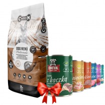 Canun Dog Menu dla spokojnych psów 20kg + Fafik karma mokra mix smaków 6x400g