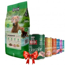 Canun Terra Supremus - właściwości odkażające 18kg + Fafik karma mokra mix smaków 6x400g