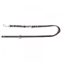 Dingo Smycz skórzana przedłużana nitowana czarna