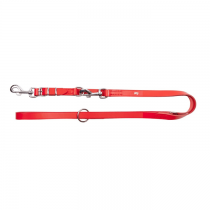 Dingo Smycz skórzana przedłużana szyta czerwona