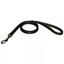 Chaba Smycz taśma czarna z żółtym 25mm/130cm