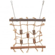 Trixie Podwieszana sizalowa kratka z drewienkami do wspinania dla gryzoni i małych ptaków 27×24 cm