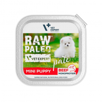VetExpert Raw Paleo Puppy Mini Tray 12 x 150g - mokra karma dla psów małych ras
