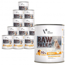 VetExpert Raw Paleo Adult Turkey Monoprotein 800g x 12