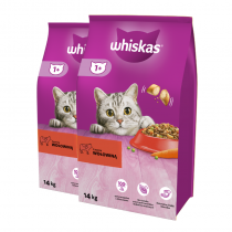 Whiskas Adult z wołowiną 2x14kg