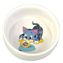 Trixie Miska ceramiczna z kotkiem biała 300ml