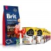Karmy suche dla psa - Brit Premium By Nature Adult Large L 15kg + Koema mix 3 smaków 800g x 6