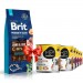 Karmy suche dla psa - Brit Premium By Nature Sensitive Lamb 15kg + Koema mix 3 smaków 800g x 6